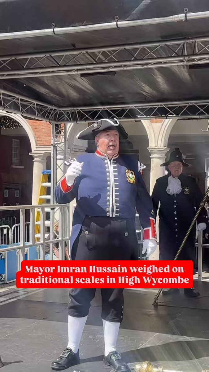 In the British town of High Wycombe, Imran Hussain elected mayor under a 400-year-old tradition in which the new mayor is weighed on ceremonial scales.