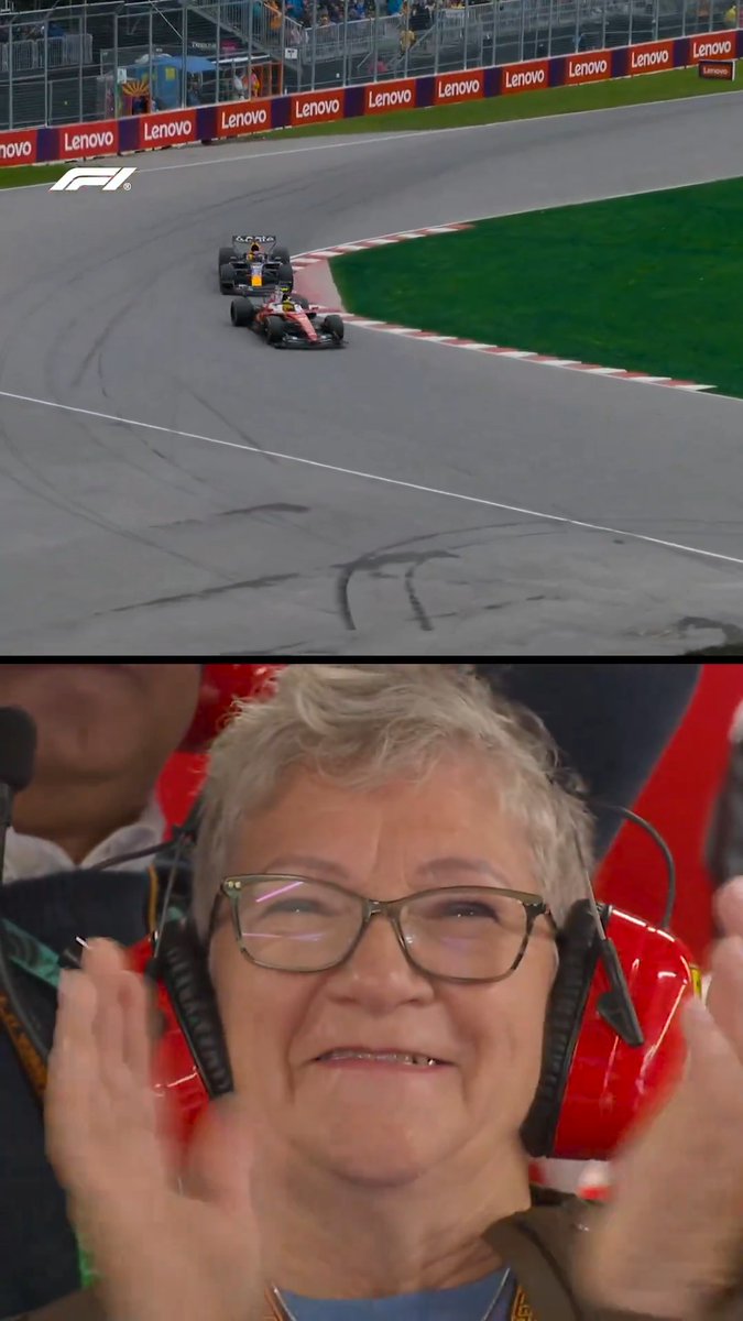 A proud Mum watches on! ❤️ This is the moment Lewis Hamilton secured P2 from Max Verstappen 😮💨 #F1 #CanadianGP
