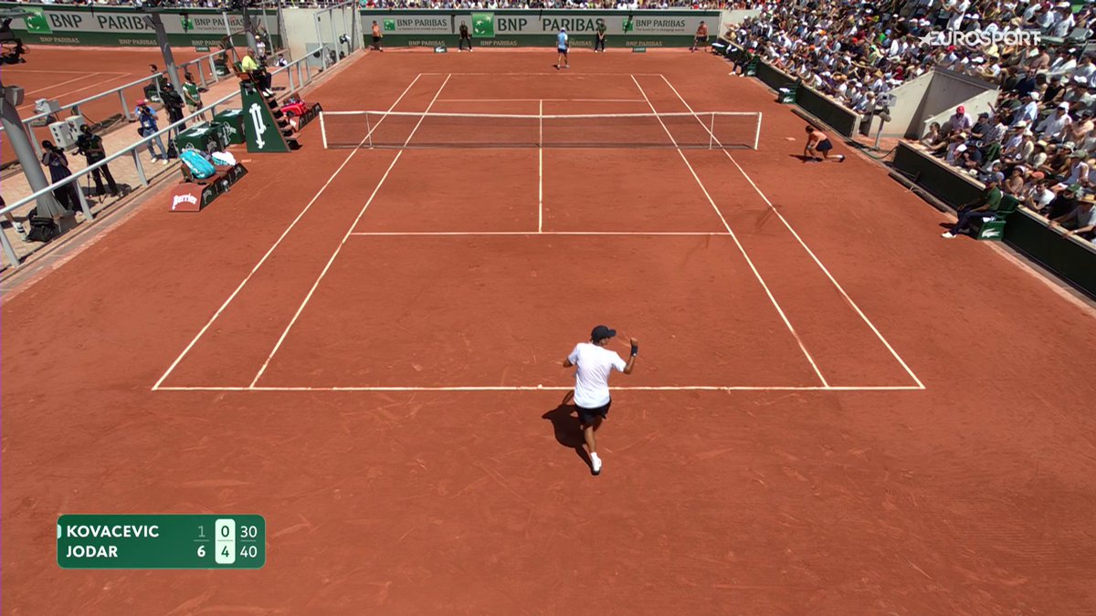 😱 Una 𝒍𝒐𝒄𝒖𝒓𝒂 llamada Rafa Jódar. 🔥 Con puntazos como este, y en solo 22 minutos en el segundo set, el joven español está destrozando a Kovacevic #RolandGarros