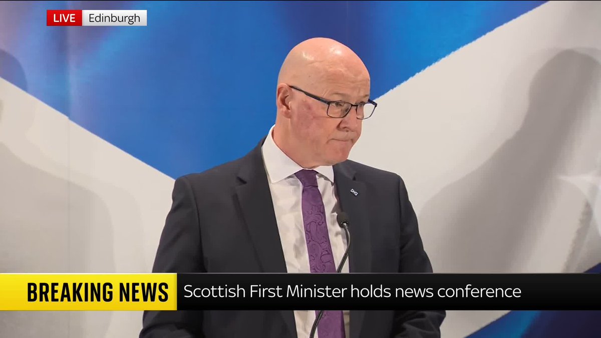 'This is an admission of a terrible breach of trust, and an overwhelming betrayal by the man entrusted to be the party's chief executive.' Scotland's FM John Swinney holds a news conference, following the former SNP chief executive's guilty plea