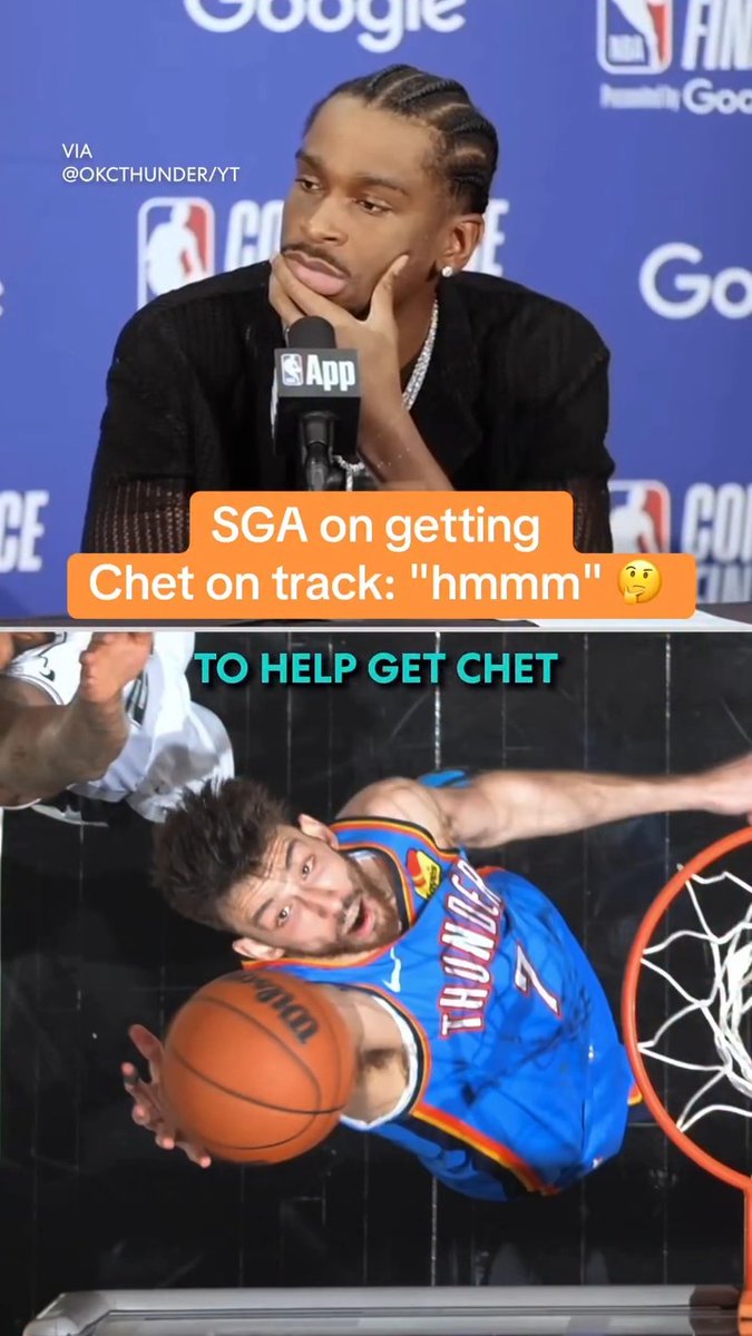 SGA needed a minute for this answer on Chet 😬 (via OKC THUNDER)