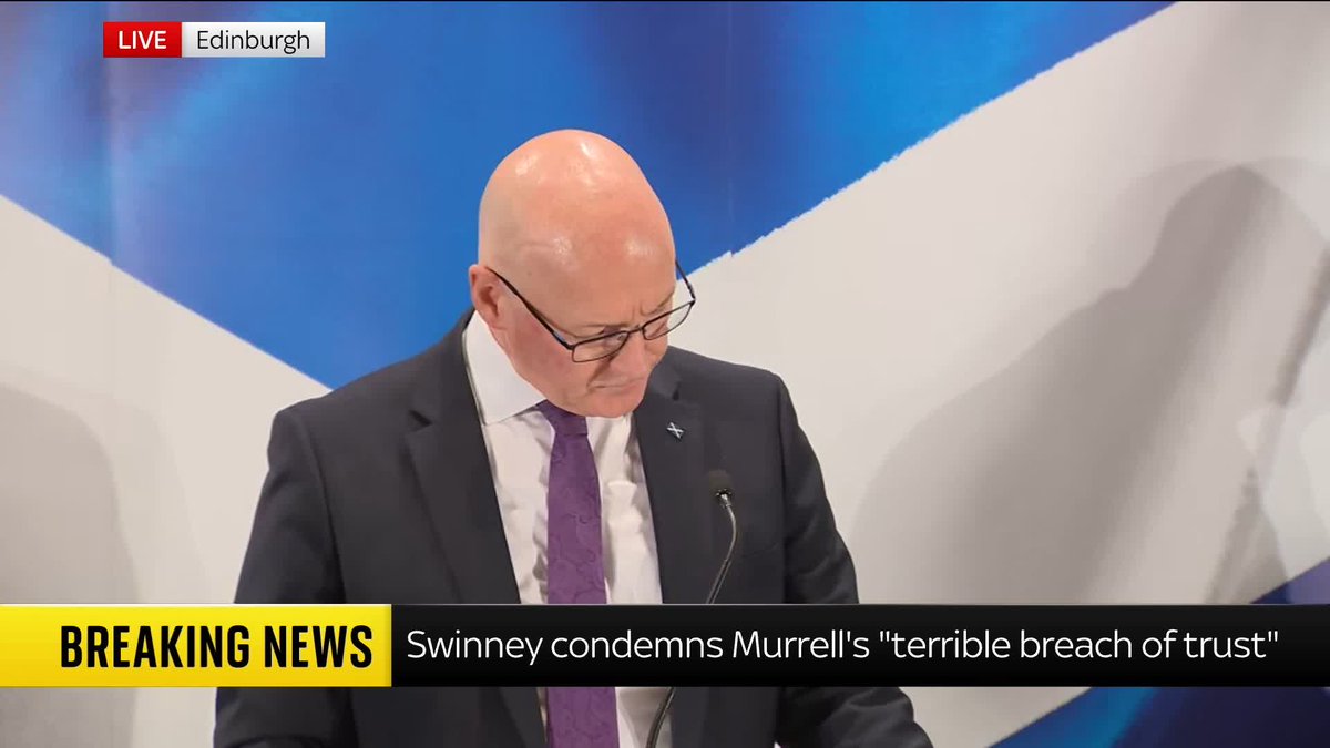 'Do you think Nicola Sturgeon has been misled and is a victim?' Scotland's FM: 'Nicola Sturgeon has made clear that she was unaware of any of these issues. I do believe this.' John Swinney answers questions, following former SNP chief Peter Murrell's guilty plea