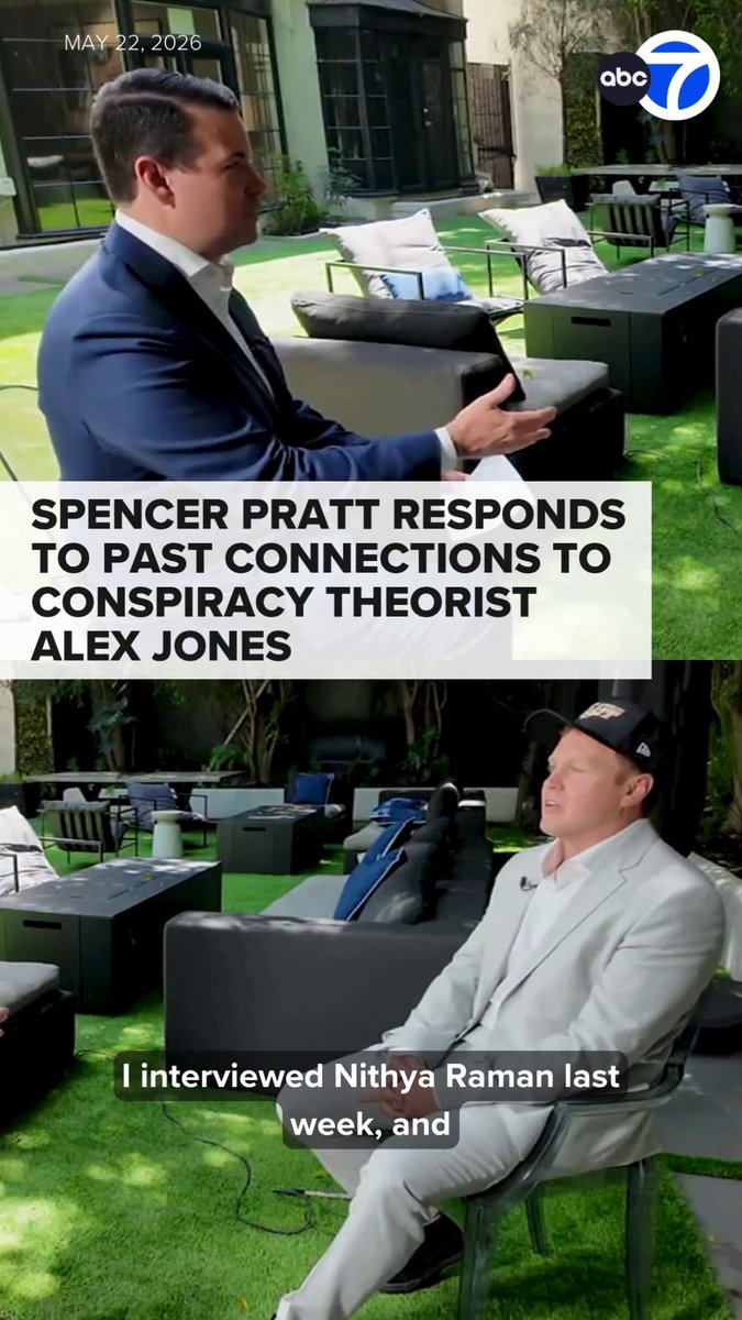 Los Angeles mayoral candidate Spencer Pratt sat down with Eyewitness News for an interview last week, where Josh Haskell asked him about his past connections to conspiracy theorist Alex Jones. "We could go back 15 years. I've said a lot of dumb things. I've done a lot of stupid things in my life... I'm a different person," Pratt said. Read more: