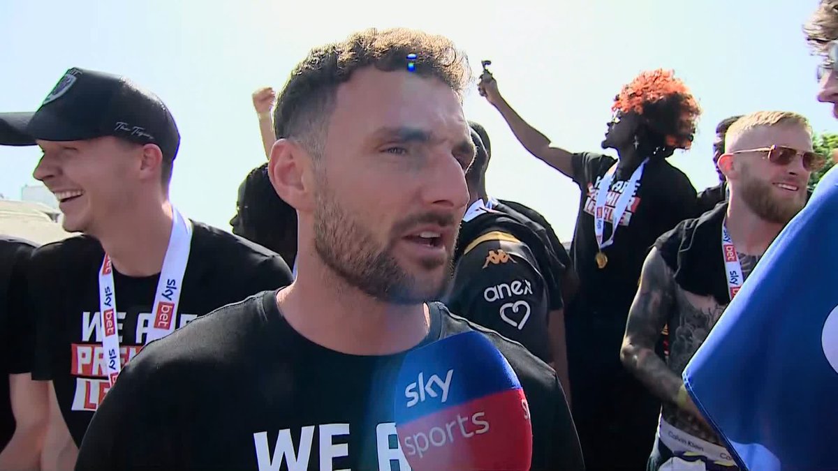 "It means everything." Hull City club captain Lewie Coyle reflects on their promotion to the Premier League while his teammates sing his name 🤝