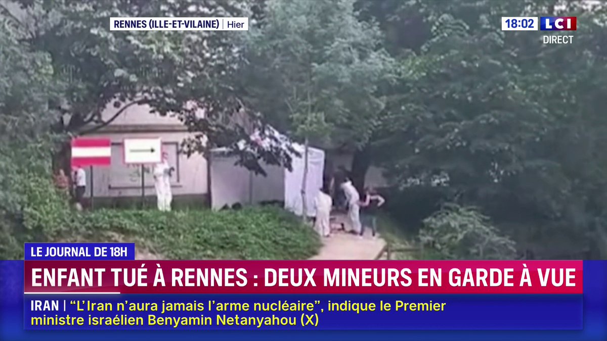 🔴 Enfant mort étranglé à Rennes : deux adolescents en garde à vue pour meurtre Un ado de 16 ans et une ado de 15 ans, ont été placés en garde à vue pour "meurtre sur mineur" au lendemain de la découverte du corps d'un garçon de 11 ans