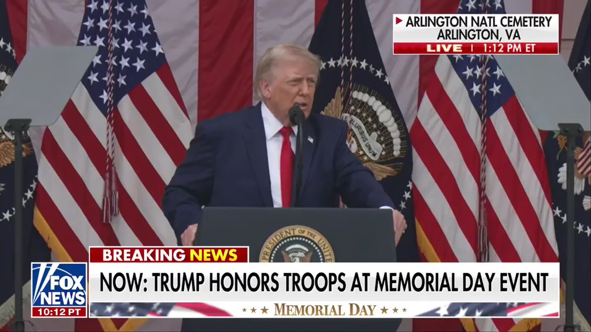 NOW President Trump delivers a powerful tribute to America's fallen heroes, honoring the legacy of our nation's military, spanning from the early days of America all the way to the present. "From 1776 to 2026, America has always stood as a great and moral cause. Our warriors are no mere mercenaries.” “They are guardian angels who stride across the battlefields of history and stand watch over the highest and most beautiful plains the human spirit has ever seen, holding the line between liberty and tyranny, between civilization and barbarism, between good and evil."