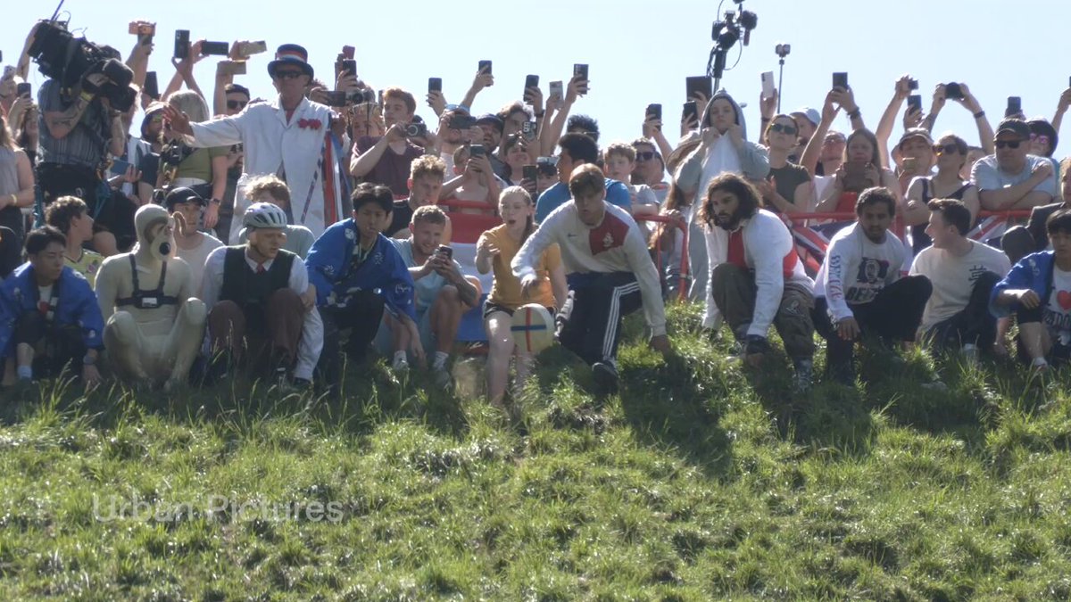Cheese CARNAGE! Daredevils tumble in UK’s hottest Cheese Rolling race ever! Highlights from the 2026 Cheese Roll which took place in Gloucestershire today. Full video on Youtube. #cheeseroll #cheeserolling #Gloucester #UK #cheese