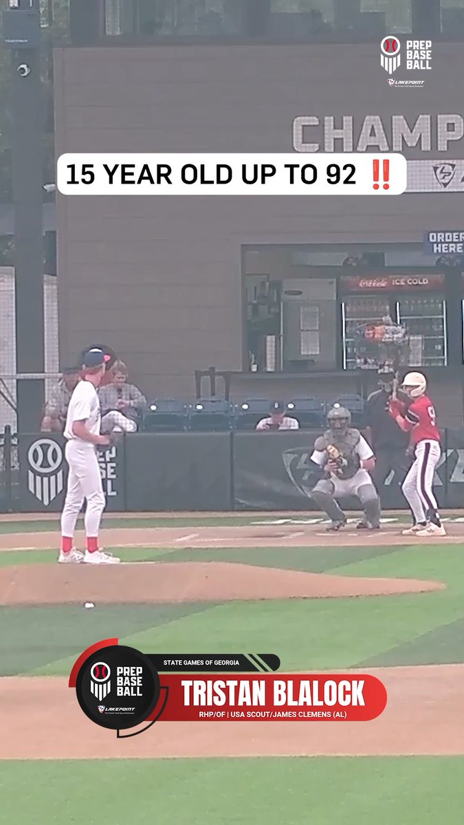 𝟏𝟓 𝐘𝐞𝐚𝐫-𝐨𝐥𝐝 𝐮𝐩 𝐭𝐨 𝟗𝟐 ‼️ Tristan Blalock (James Clemens Jets Baseball, AL), the number 1 player in Alabama and the 15th player in the nation, was shoving, striking out 10, and hitting 92 mph in a win for USA Scout. Prep Baseball | Prep Baseballal | Prep Baseball Tournaments
