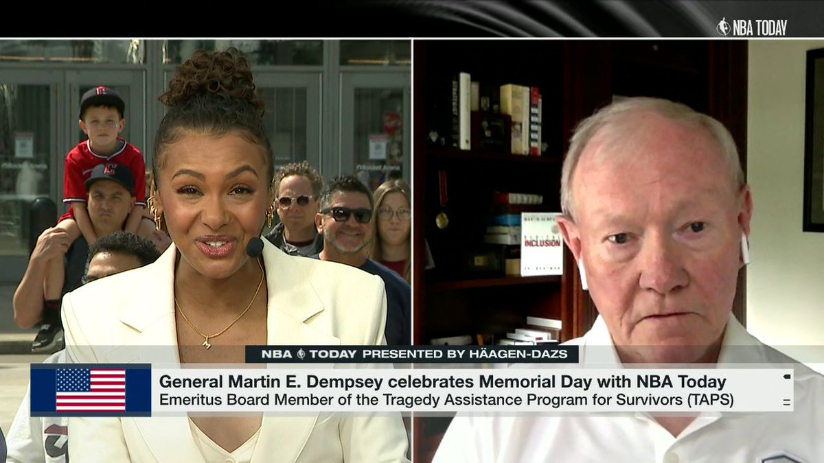 General Martin E. Dempsey, the 18th Chairman of the Joint Chiefs of Staff and special advisor to the NBA, joins Malika Andrews on Memorial Day 🇺🇸