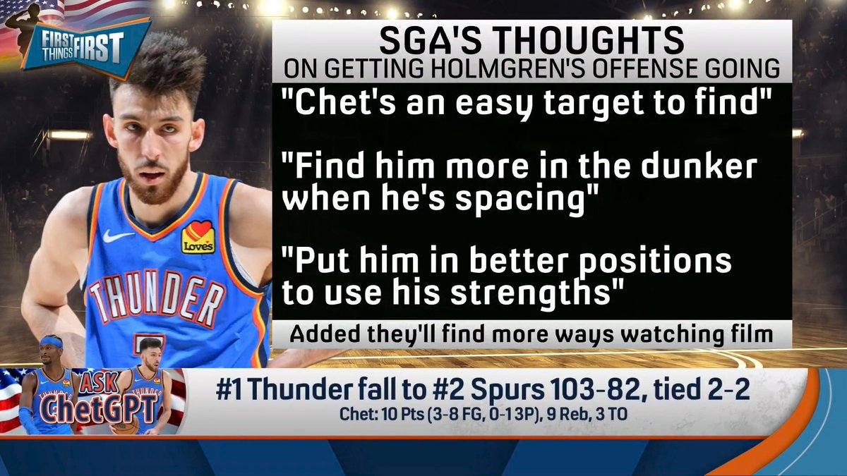 “Shai knows he’s not carrying his weight. He is just not getting it done… Chet has GOT to step up.” Chris Broussard says Chet is intimidated by Wemby 👀