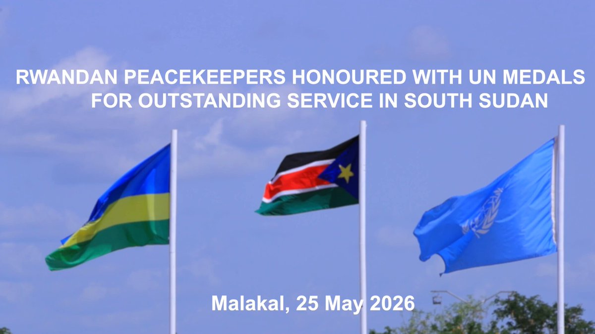 Rwandan peacekeepers serving under UNMISS were today awarded prestigious UN service medals.