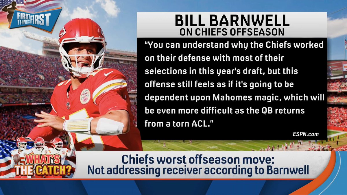 “I supported their offseason approach, but now, it is what Bill said: leaning on Patrick to be magic, relying on a Xavier Worthy leap…or... seeing how firm that Eagles-Patriots handshake deal is.” nick wright weighs in on whether the Chiefs need to address WR: