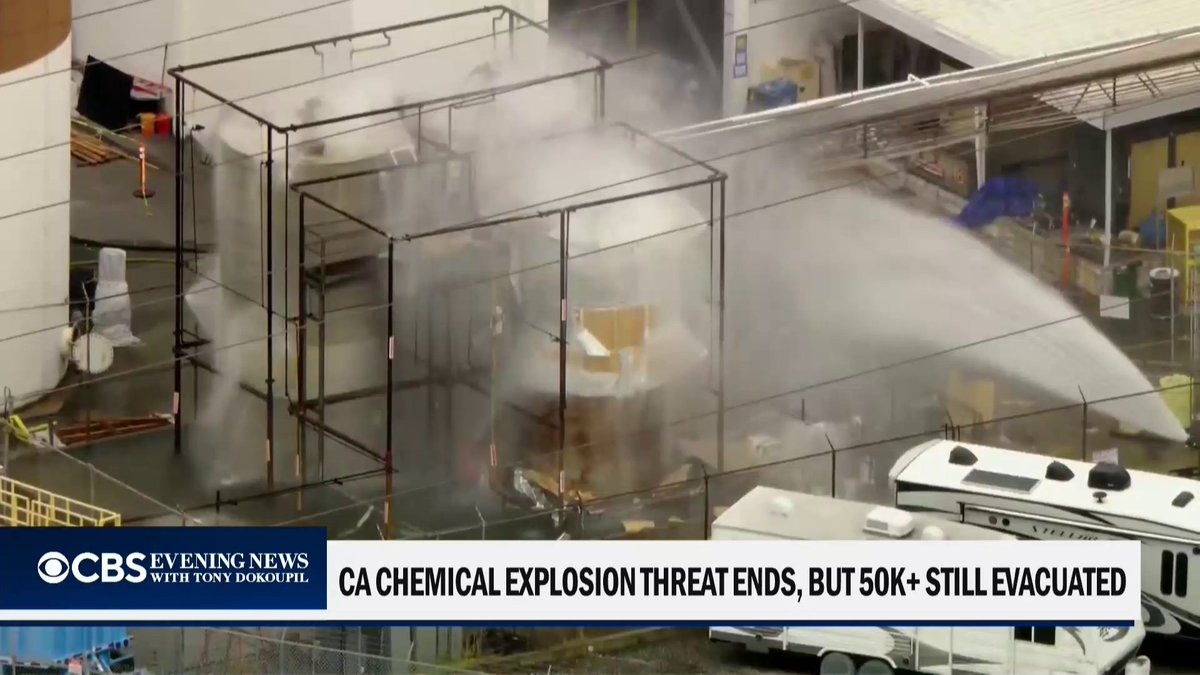Officials ruled out the threat of a catastrophic explosion Monday after discovering a crack in a failing chemical tank at GKN Aerospace in Orange County, California, though concerns over a smaller blast still remain.