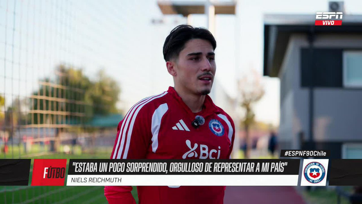 "ESTOY MUY ORGULLOSO DE REPRESENTAR A MI PAÍS" Niels Reichmuth, el jugador suizo-chileno que fue nominado a La Roja, habló respecto a su presencia en esta doble fecha FIFA. ▶️ Mira #ESPNF90Chile en el Plan Premium de #DisneyPlus
