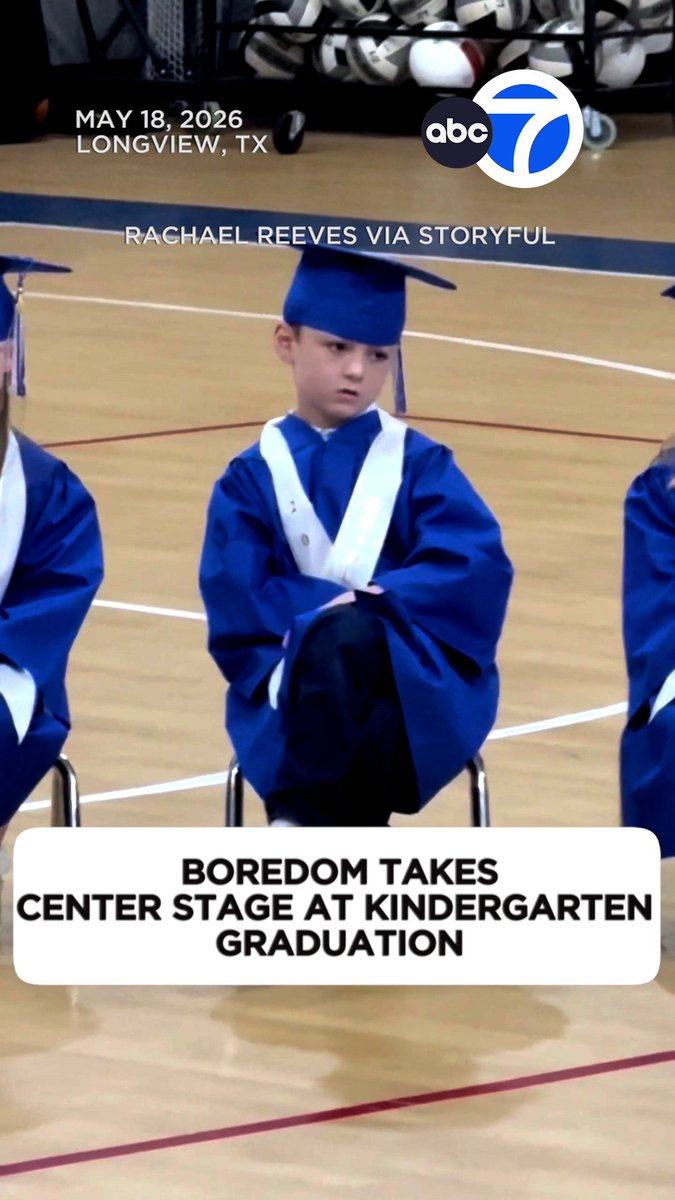 A 6-year-old stole the show at his kindergarten graduation after he was caught on camera going through several stages of boredom just 30 minutes into the ceremony. 😅