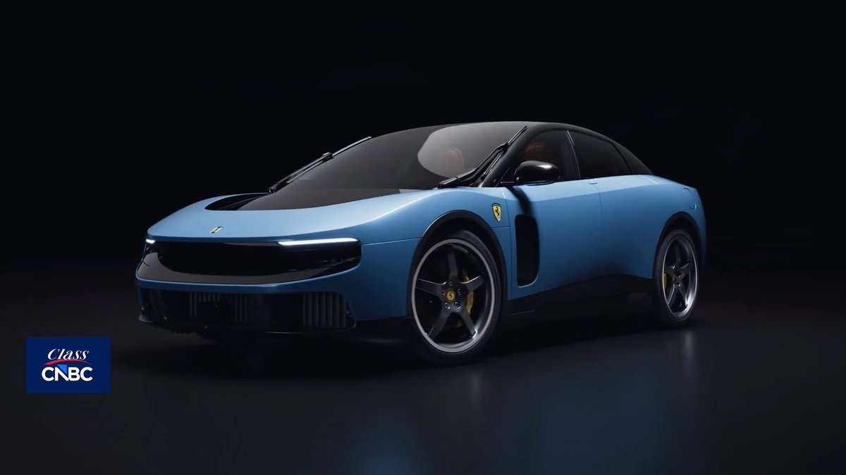 L'azzardo: #Ferrari ha svelato #Luce, la sua prima auto elettrica. Un design rivoluzionario, 4 motori elettrici (uno per ruota), 1000 cavalli, 530 km di autonomia, 550.000€ prezzo base. L'Ad Vigna: "È un salto tecnologico, all'inizio spiazza". Il servizio di Janina Landau