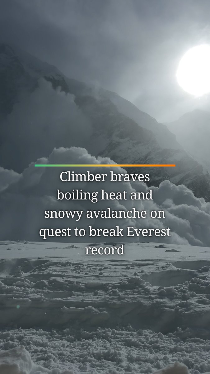 Oliver Foran is attempting to beat the Guinness World Record for fastest sea-to-summit, non-motorized ascent of the world's tallest mountain. His team filmed the moment they were engulfed by an avalanche on their journey, which is in partnership with YouTurn Limited, an Australian non-profit providing mental health support.