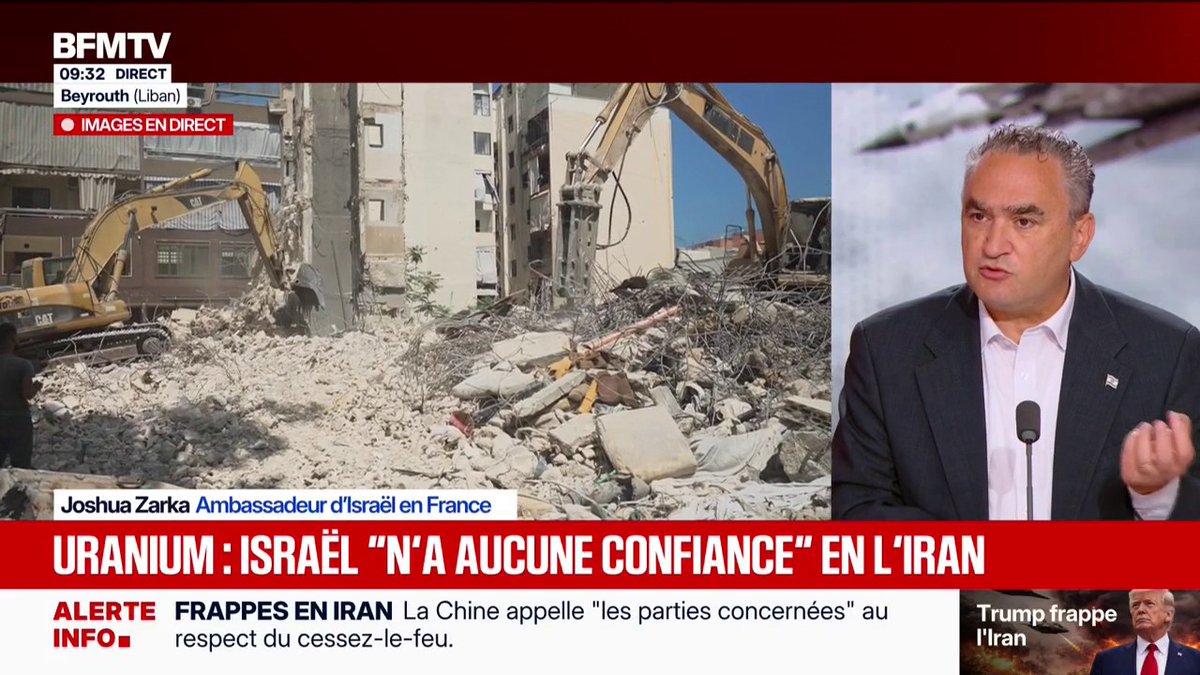 Joshua Zarka l'ambassadeur d'🇮🇱continue de faire le tour des plateaux de télévision pour annoncer que le Liban continuera de subir le pire. BFM confirme une nouvelle fois sa complicité comme CNews.