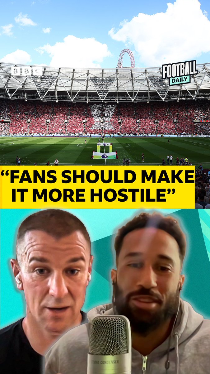 “The fans will turn on the players” 🏟️ ⚒️ Andros Townsend &amp; Joe Hart discuss how the London Stadium is a big disadvantage for West Ham #BBCFootball #WHUFC