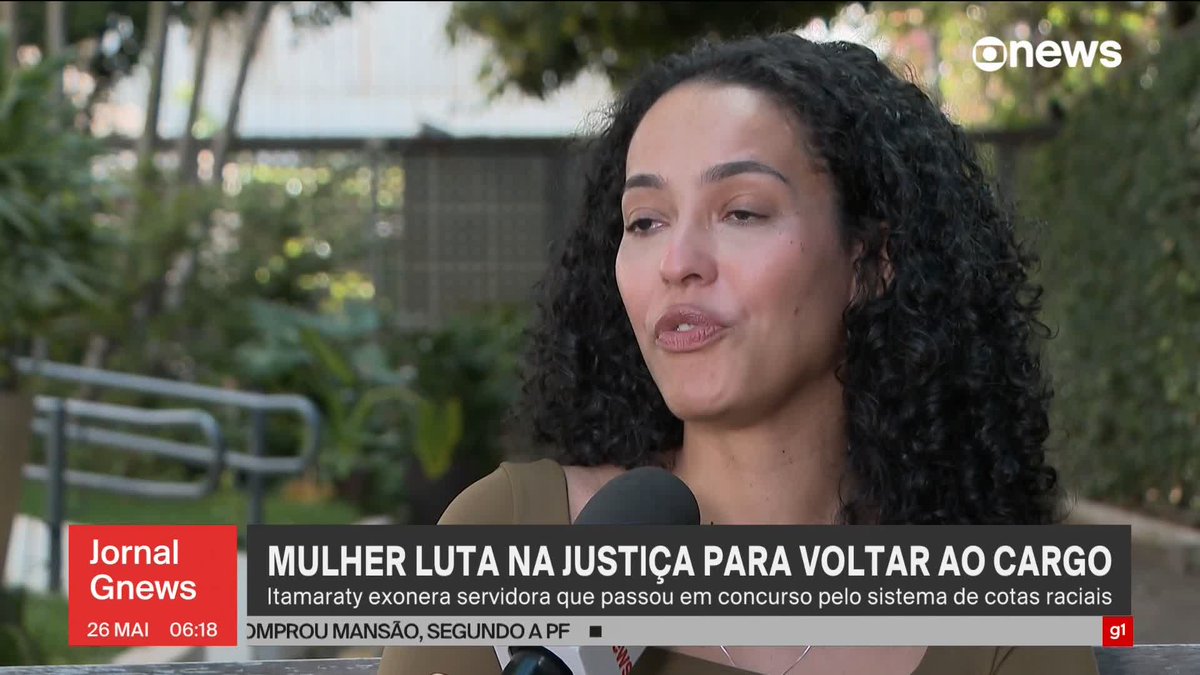 Mulher luta na Justiça para reassumir cargo público. O Itamaraty a exonerou por questionar a entrada pelo sistema de cotas raciais. ➡️ Assista à #GloboNews: #JornalGNews #cotasraciais #cargopúblico