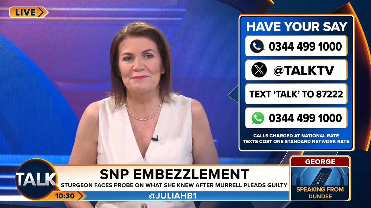 🚨 Caller George in Dundee brands Nicola Sturgeon "devious and a liar". "I believe Nicola that she saw nothing... the reason being she was the only woman in Scotland that couldn't see Isla Bryson had a penis." Julia Hartley-Brewer