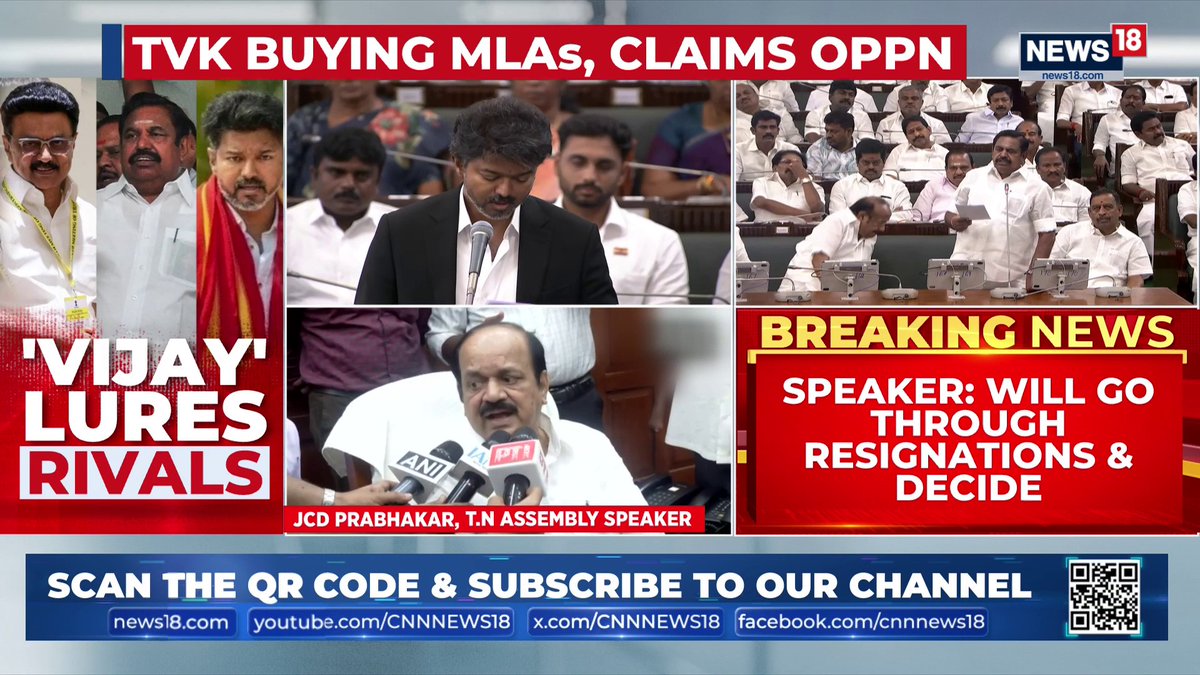 I'm just loving developments in Tamil Nadu politics. Jhand-Nayak ke 'L' lagg gaye hai😂 Amid AIADMK MLAs resignations, CONgress says, "Party can't adopt double standards, can't back horse trading"😂 CONgress has now realised that it's going to be thrown out of Cabinet very soon. 3 AIADMK MLAs have resigned & joined TVK. Soon they will be reelected in bypoll on TVK symbol. There're 20+ AIADMK MLAs waiting to follow them. It means within 7-8 months, Vijay will have full majority TVK Govt & won't need a single alliance partner incl 5 CONgress jokers. CONgress has realised this & has started cribbing. To make things worst, DMK isn't going to take back CONgress even if it's thrown out of alliance by TVK. Parasite CONgress is literally finished in TN.... all because of stupidity & power-hunger of Rahul Ghandy. Hume kya! Hume toh sirf maze lene hai😂😂😂