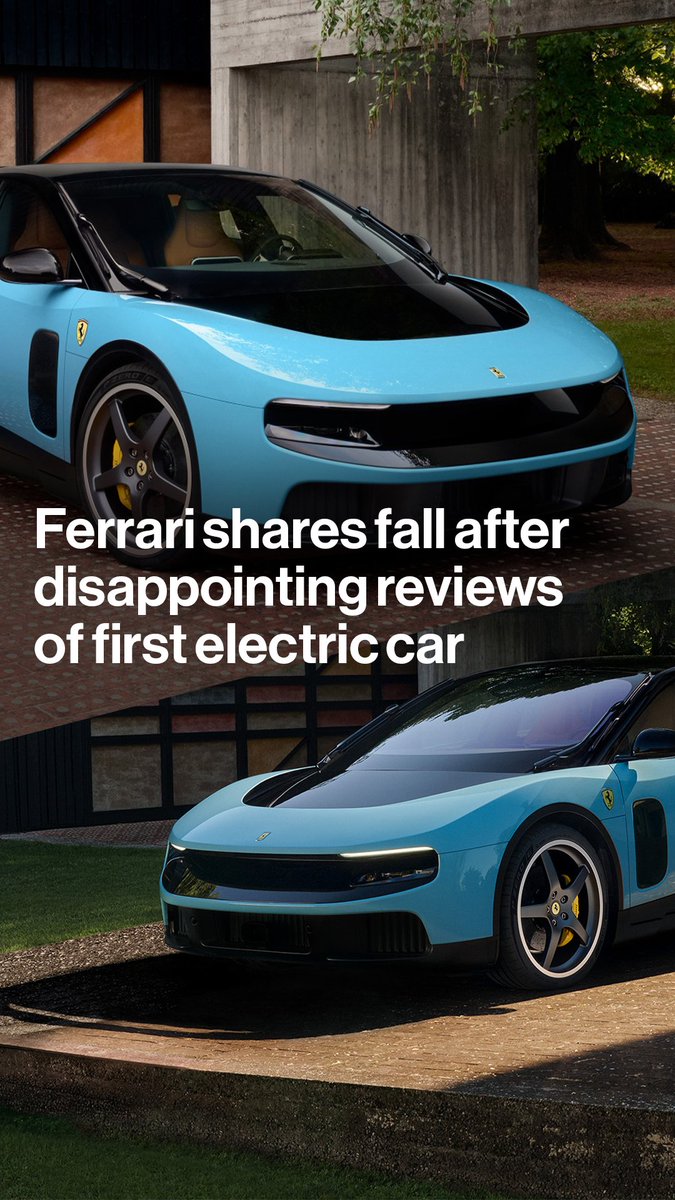 Ferrari shares fell after the Italian super-car maker unveiled the Luce, its first fully electric vehicle, marking a sharp setback for one of the industry’s most closely watched EV debuts