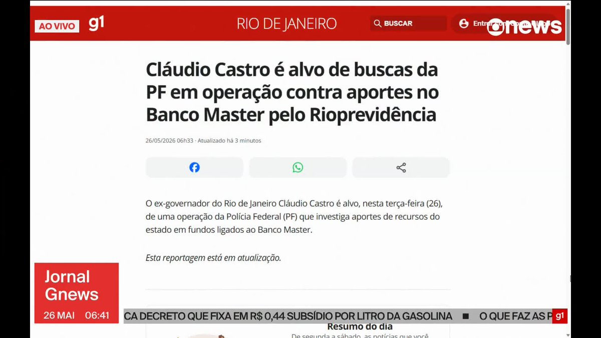 URGENTE: a Polícia Federal acabou de bater na porta do ex-governador bolsonarista Cláudio Castro.