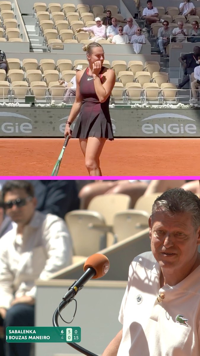 Aryna Sabalenka asked if the umpire was too close to her during the final set 😅