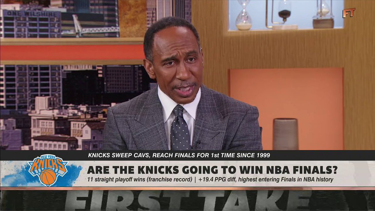 “They winning the chip! They winning the chip! That’s where I’m going with this! … We’re going into this Finals with a legitimate shot to capture the world championship.” —Stephen A Smith on the Knicks advancing to the NBA Finals 🏀