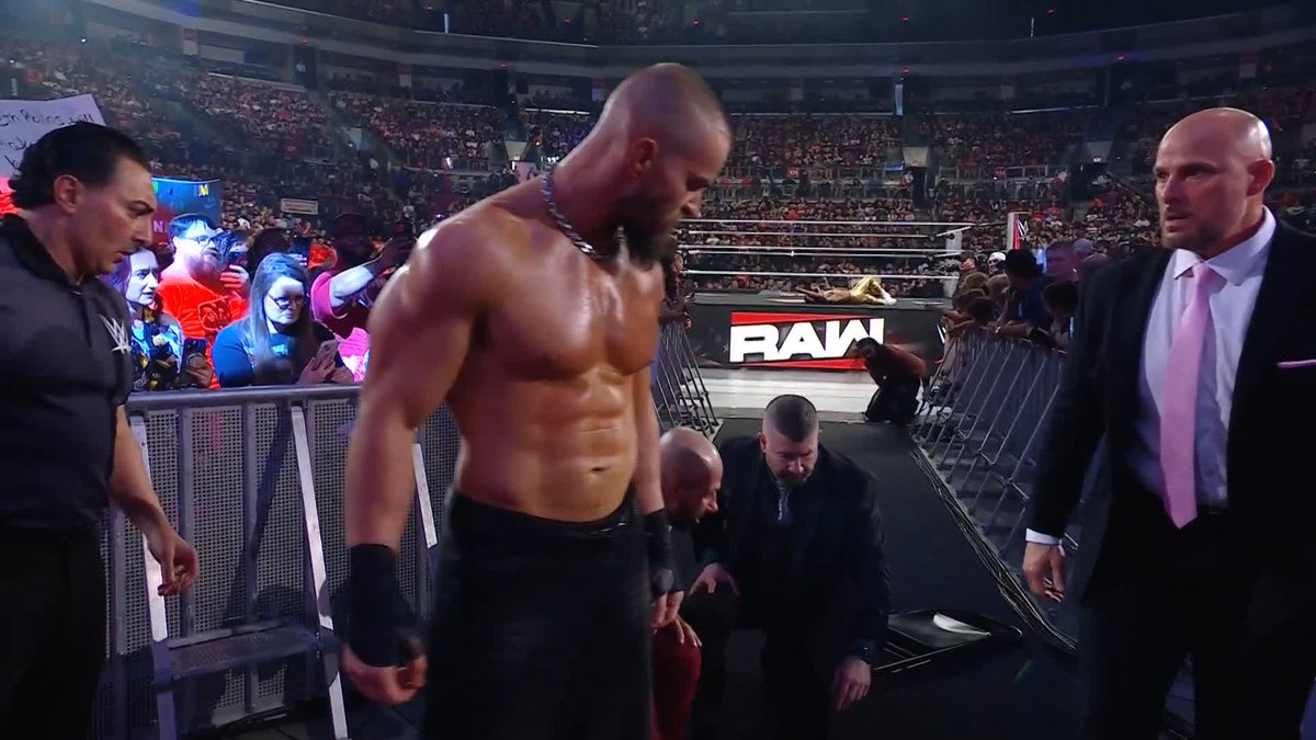 This chair spot was NOT Austin Theory’s fault. He played it safe, as he should have. The cameraman’s angle was bad and Angelo Dawkins unfortunately didn’t even twitch at the shot.