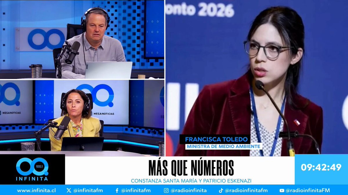 🎙️#MásQueNúmeros | Ministra de Medio Ambiente, Francisca Toledo, evita responder si el cambio climático es causado por el ser humano: “Somos respetuosos del análisis de la discusión científica. Hay otros argumentos también”.