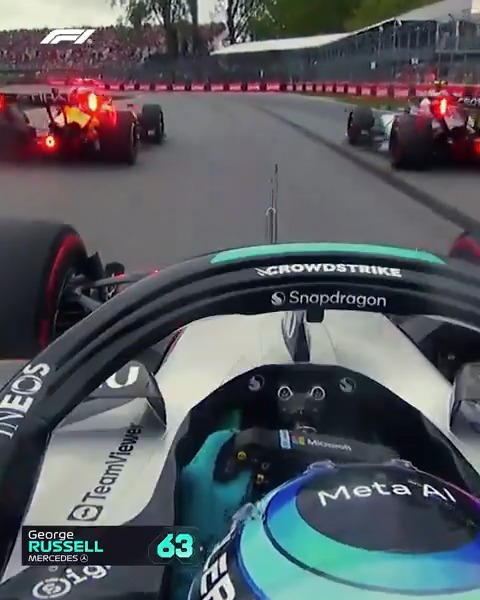 Wet v dry tyres made for another wild race start... let's jump onboard for a better view 🤩 #F1 #CanadianGP