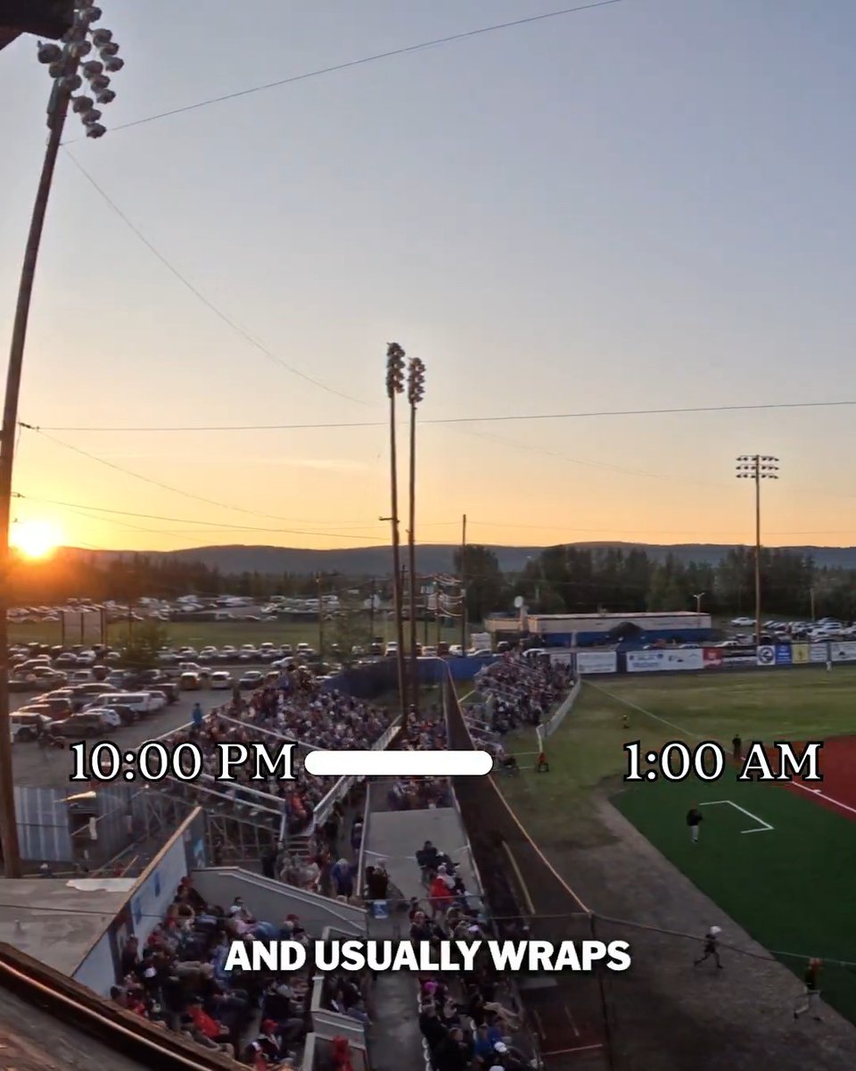 People from all over the world have come to watch Alaska’s baseball game played at midnight under the sun ☀️