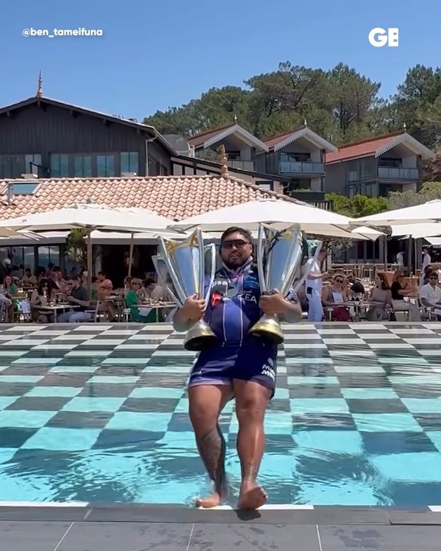 Four days after helping UBB beat Leinster in the Champions Cup final… Ben Tameifuna is still going 😂🌊