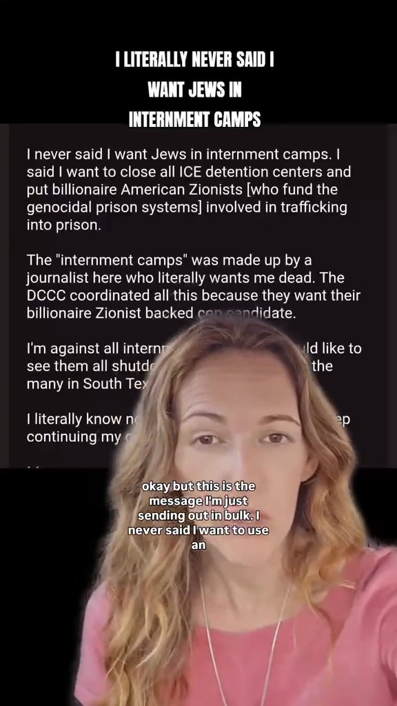 BTW this is how every single one of you sounds when you say "you're just talking about Zionists, not Jews." (Maureen Galindo, who is running for Congress in Texas, responds to claims she wants to send Jews to internment camps by saying she only wants to send "billionaire American Zionists" to prison)