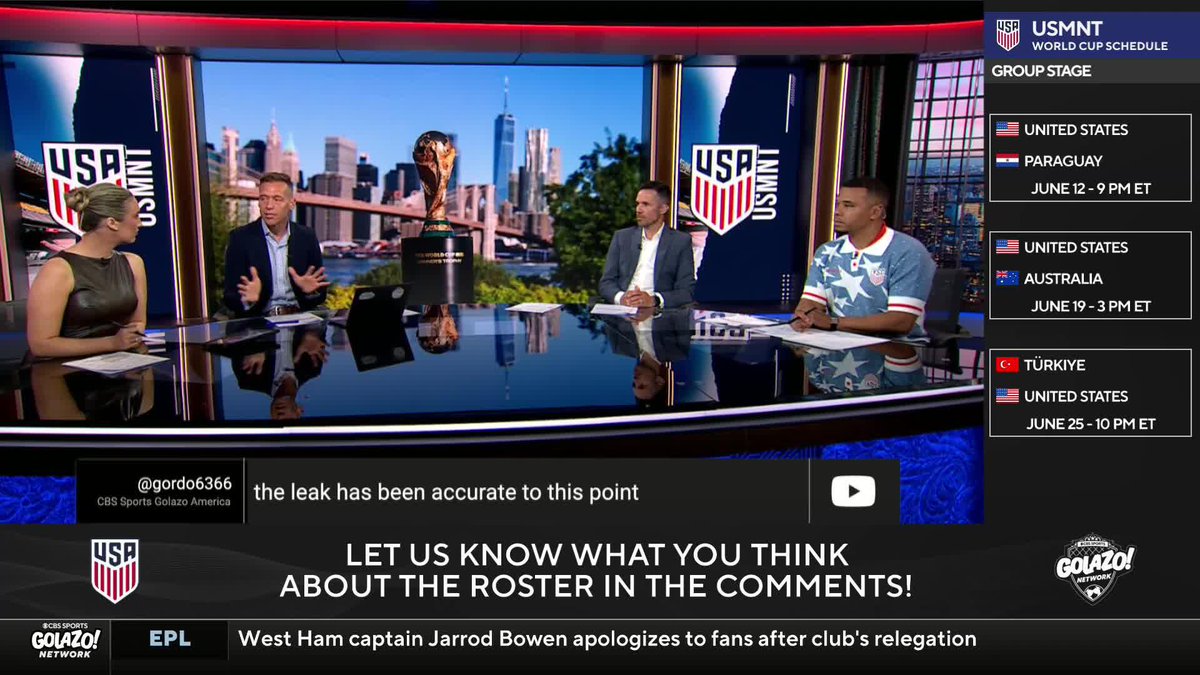 โHeโs almost like somewhat of an assistant coach.โ Jimmy Conrad on the key leadership role Cristian Roldan will play in the #USMNT squad ๐บ๐ธ Tune in to CIWYW on Golazo Network NOW for the crewโs reaction and analysis to the 26-man USMNT squad for the 2026 FIFA World Cup ๐บ๐ธ๐บ