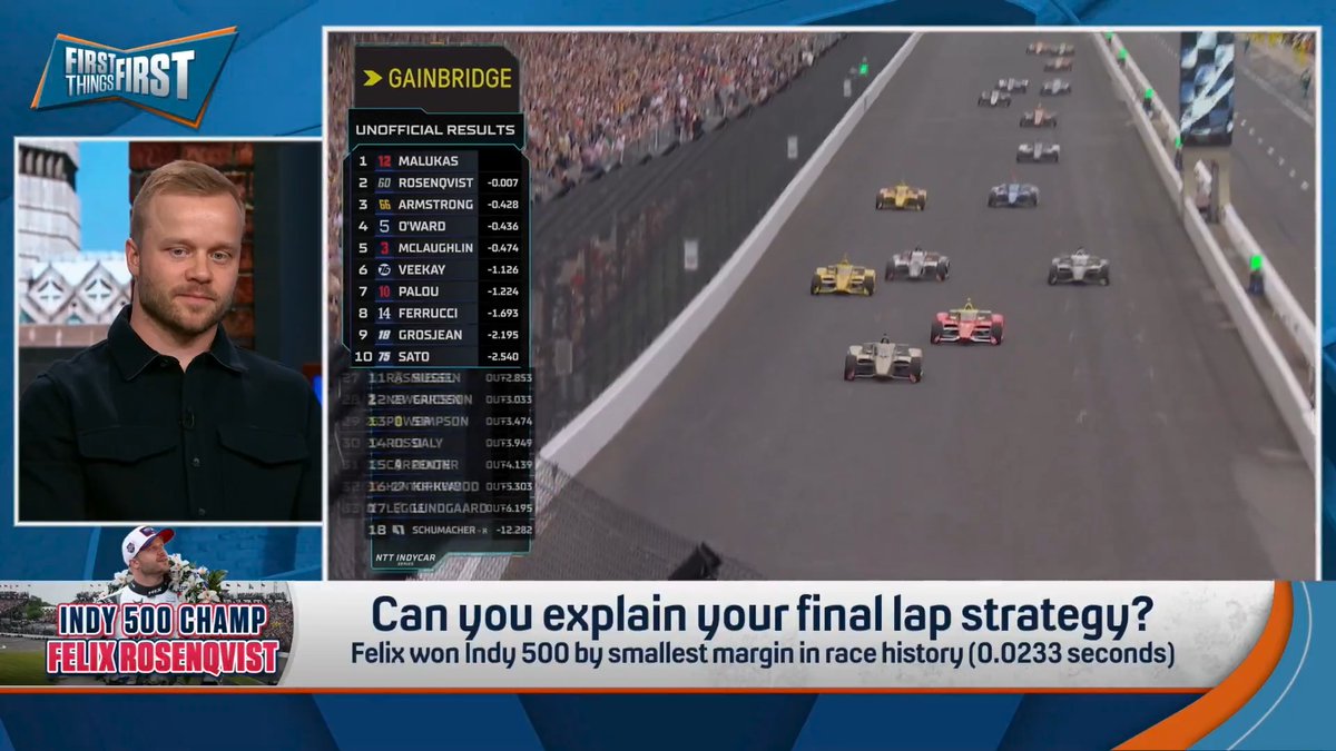 .Felix Rosenqvist breaks down his Indy 500 final lap strategy | INDYCAR on FOX “When you’re in that boat, though, you don’t really have a choice. You don’t really care if you’re gonna crash, you don’t care about finishing third or second. That’s what I love about this race.”