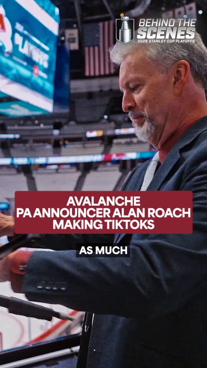 Alan Roach started to build his presence on TikTok at the start of this season! 📱 #StanleyCup Go behind the scenes with the Colorado Avalanche PA announcer ➡️ Watch Game 4 of the Western Conference Final TONIGHT at 9p ET on ESPN, Sportsnet, and TVA Sports!