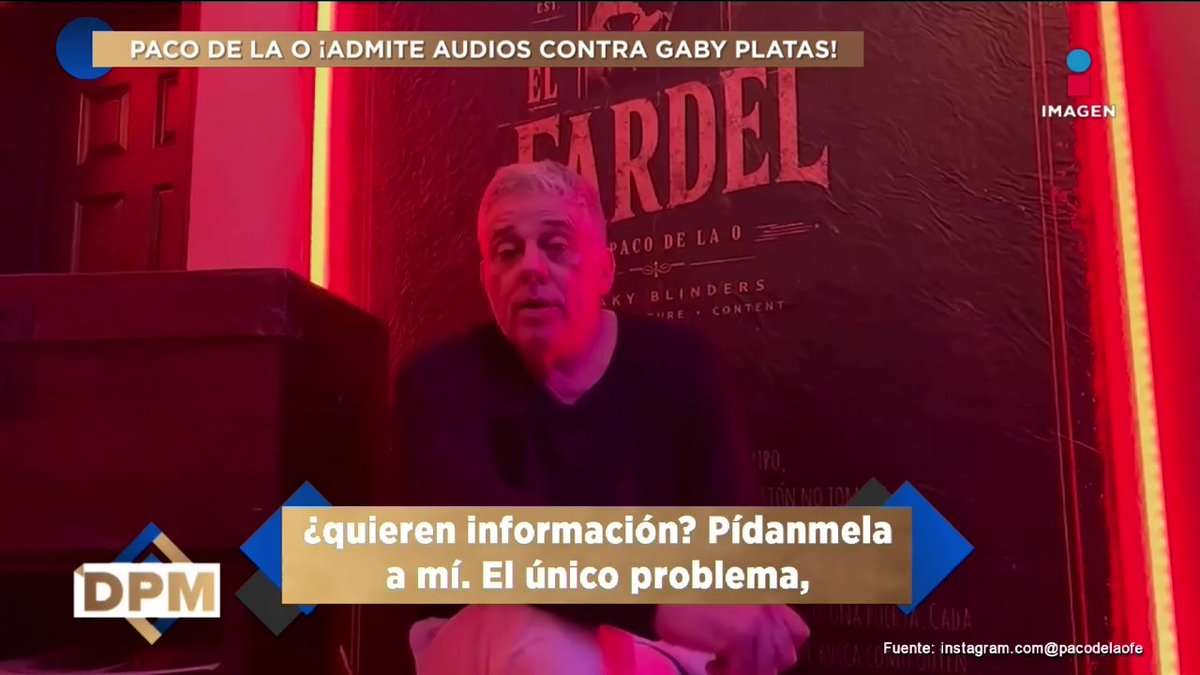 ¡Paco de la O ADMITE que audios filtrados contra Gaby Platas son REALES! El actor asegura que fue 'TRAICIONADO' por alguien que consideraba de confianza #DePrimeraManoTV👌 de lunes a viernes 3 pm por el 3.1 de #ImagenTelevisión: