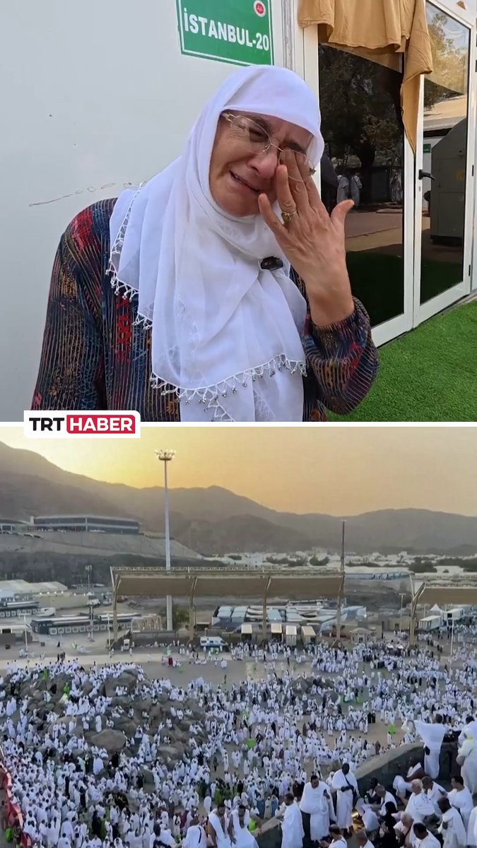 🕋2 milyon hacı adayı Arafat'ta vakfeye durdu. Türk hacı adayları, yapılan duaların ardından yaşadıkları duyguları anlattı: 📌”Arafat anlatılmaz yaşanır bir duygu. Rabbim gönlünde Kabe hasreti olan herkese nasip etsin."