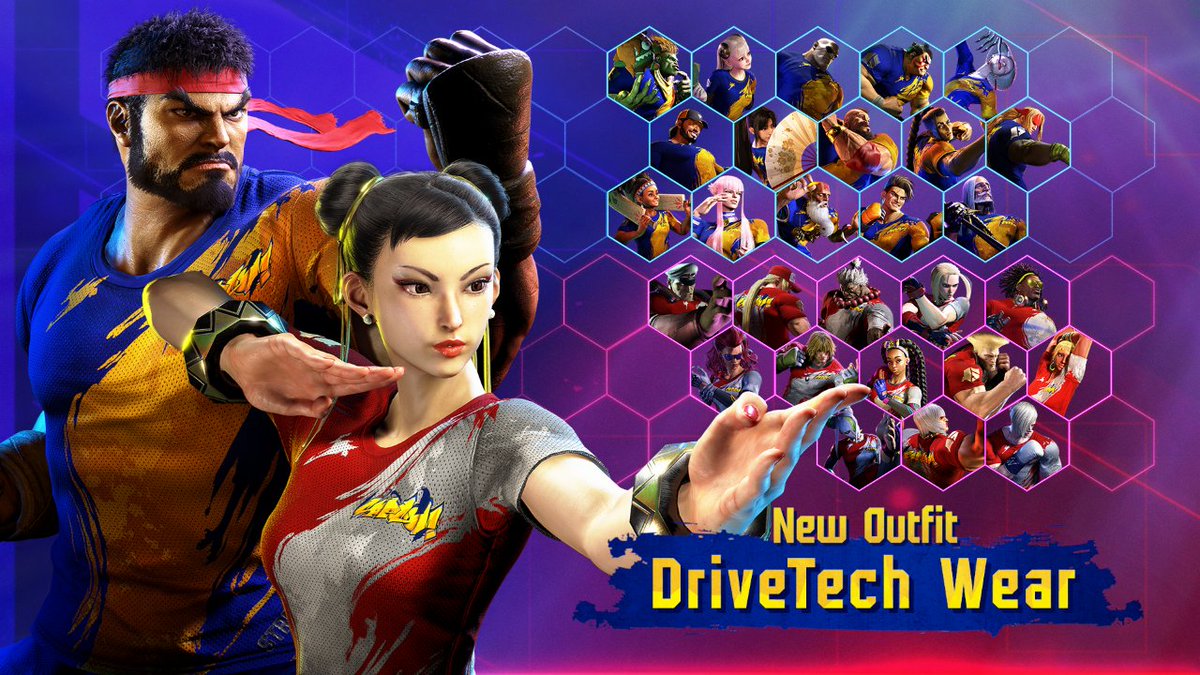 新Outfit「DriveTech Wear」を無料配布!👕 動きやすさと機能性を追求したスポーティなスタイルで、闘いの準備はバッチリだ👍 既にキャラクターを所持していれば、5/28のアップデート後からすぐに使用可能!📅