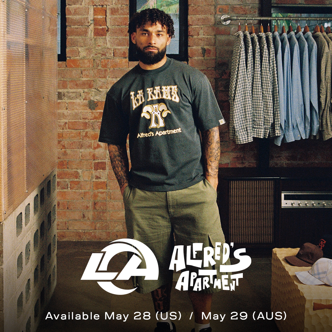 Looks like home, feels like home. 🐏☀️ RAMS x Alfred's Apartment. Our first-ever International merch collab drops May 28 (USA)/May 29 (AUS).