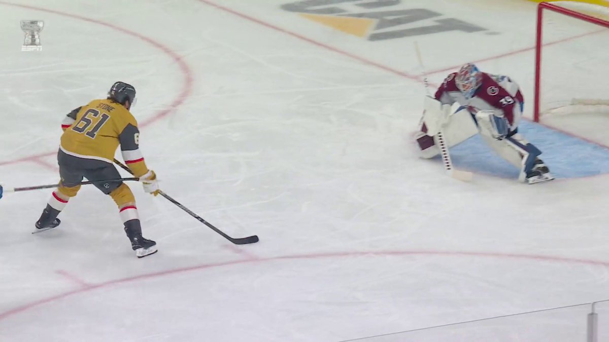 FROM GLOVE TO STICK ON THE BREAKAWAY 🔥 Mark Stone gives Vegas the early lead over Colorado in Game 4 on ESPN and the ESPN App 👀