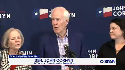 Incumbent Sen. John Cornyn (Team Cornyn) concedes GOP primary runoff for U.S. Senate in Texas to state AG Ken Paxton: "Tonight, we've come up short in this primary runoff…You know what makes God laugh? When we make plans."