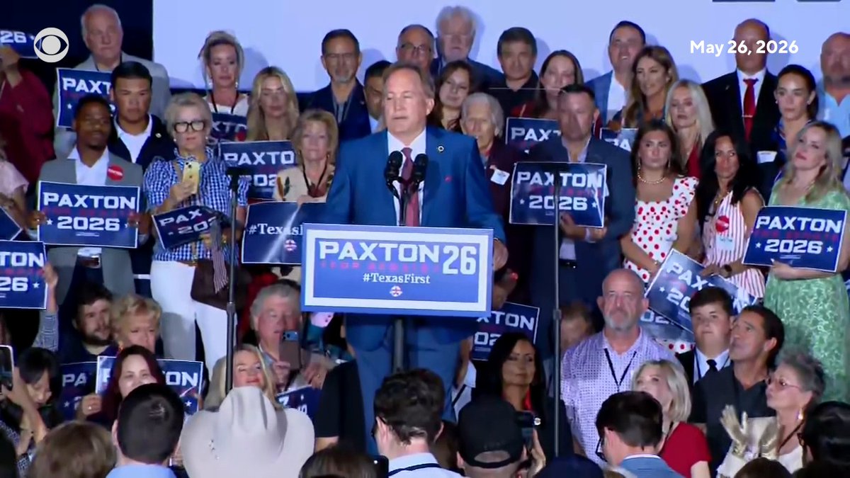 Trump-backed Texas Attorney General Ken Paxton will win the Senate primary runoff for the GOP nomination, CBS News projects, unseating longtime incumbent Sen. John Cornyn in a seismic shift for Republicans in the Senate. "When everyone in Washington told him to abandon me and abandon the people of Texas, he didn't listen," Paxton said at his victory party on Tuesday, thanking President Trump for his last-minute endorsement that boosted Paxton's fortunes.