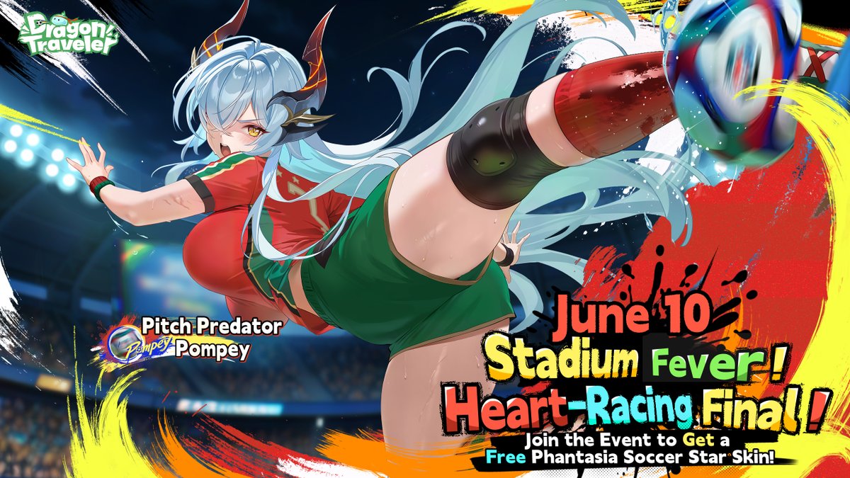 [Pompey] Even the best goalkeepers can't keep their heads when Pompey takes her shot! Gift Code: PitchPredator Elysian Cup Fever Starts June 10 Get the Pitch Predator Pompey skin free! Follow &amp; Share to Enter the Prize Draw! Rewards: $10 Amazon Gift Card x3 #DragonTraveler