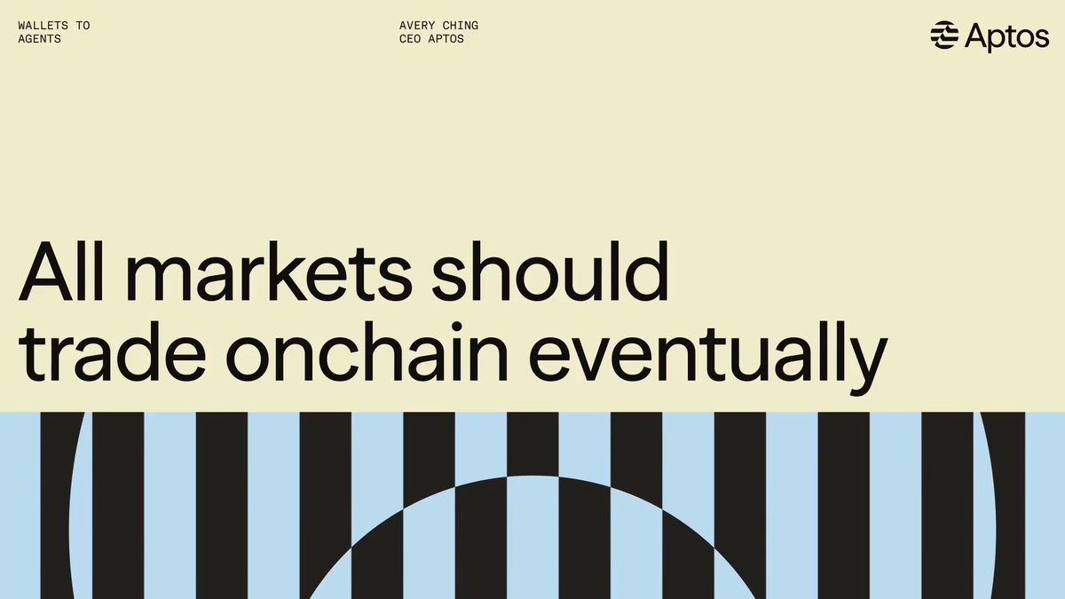 All markets should trade onchain eventually—fair, globally accessible, efficient, and agent-ready. Aptos is the full stack built to support it. Aptos Labs' Co-Founder and CEO, avery.apt 🇺🇸, for Fraction AI.