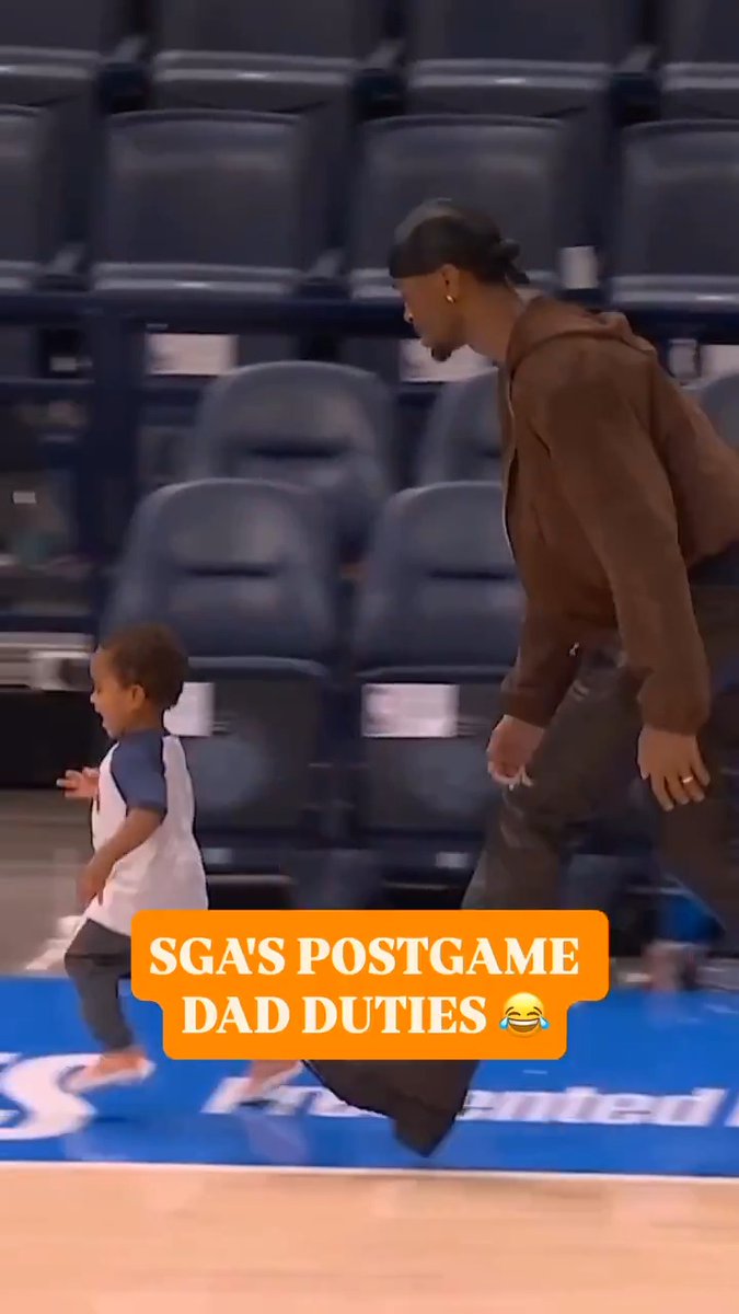 Being a dad doesn't stop for Shai Gilgeous-Alexander, even if you played 37 minutes in a playoff game. 🤣