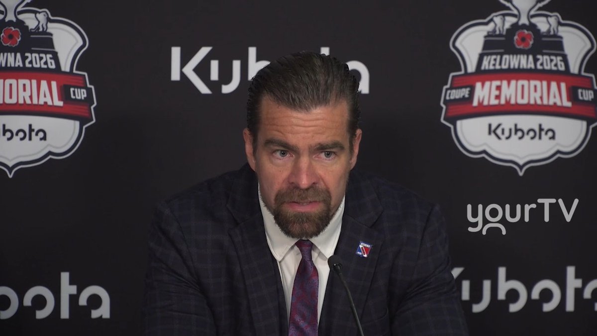 Kitchener Rangers Coach Jussi Ahokas was straightforward in his reaction to Chicoutimi's Jordan Tourigny being ejected for stomping on Rangers forward Christian Humphreys, calling it "coward hockey". #MemorialCup | #OHL | Kitchener Rangers